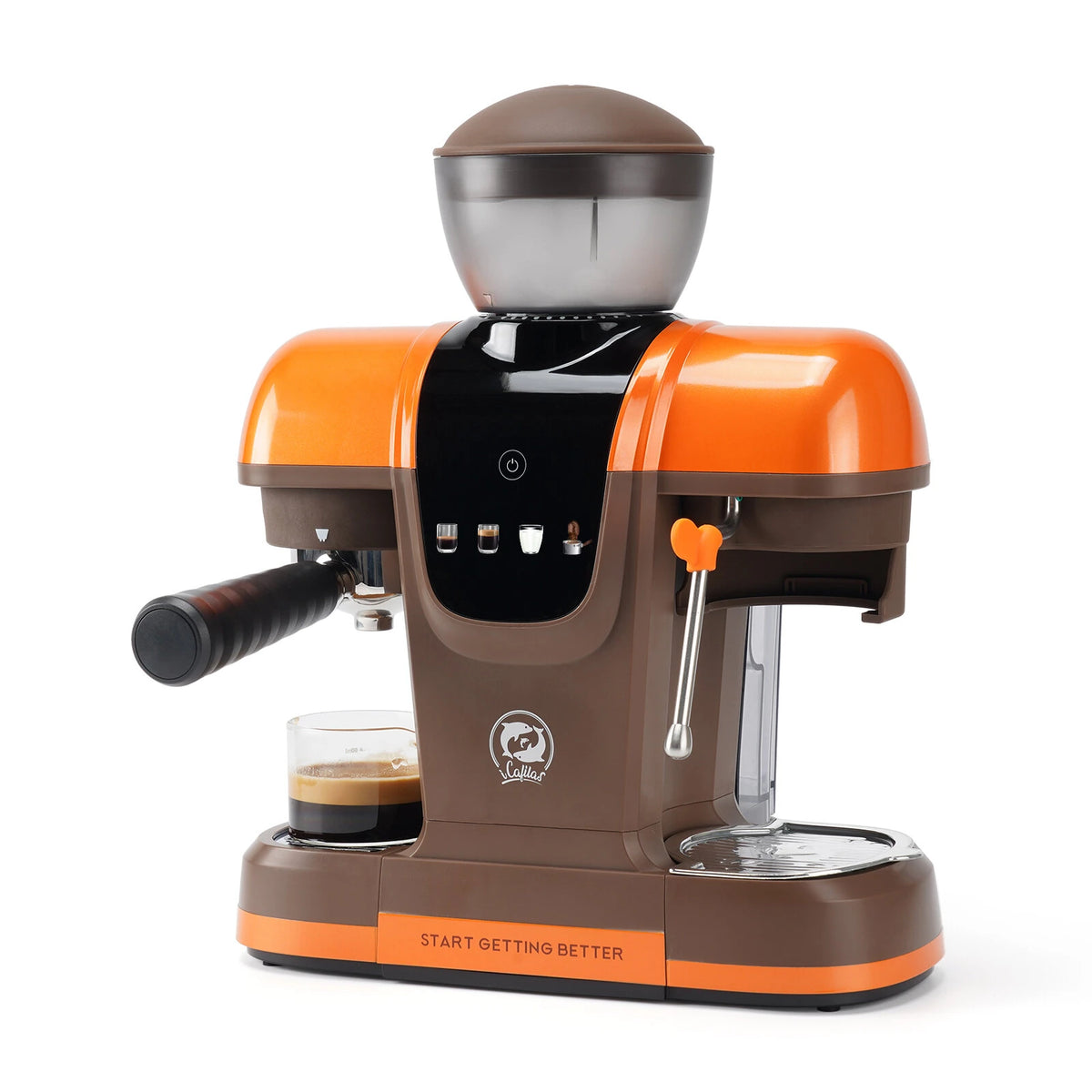 Semi Automatic Espresso Coffee Machine 19Bar with Built-in Grinder Pre-infusion System High-pressure Extraction Touch Panel Control