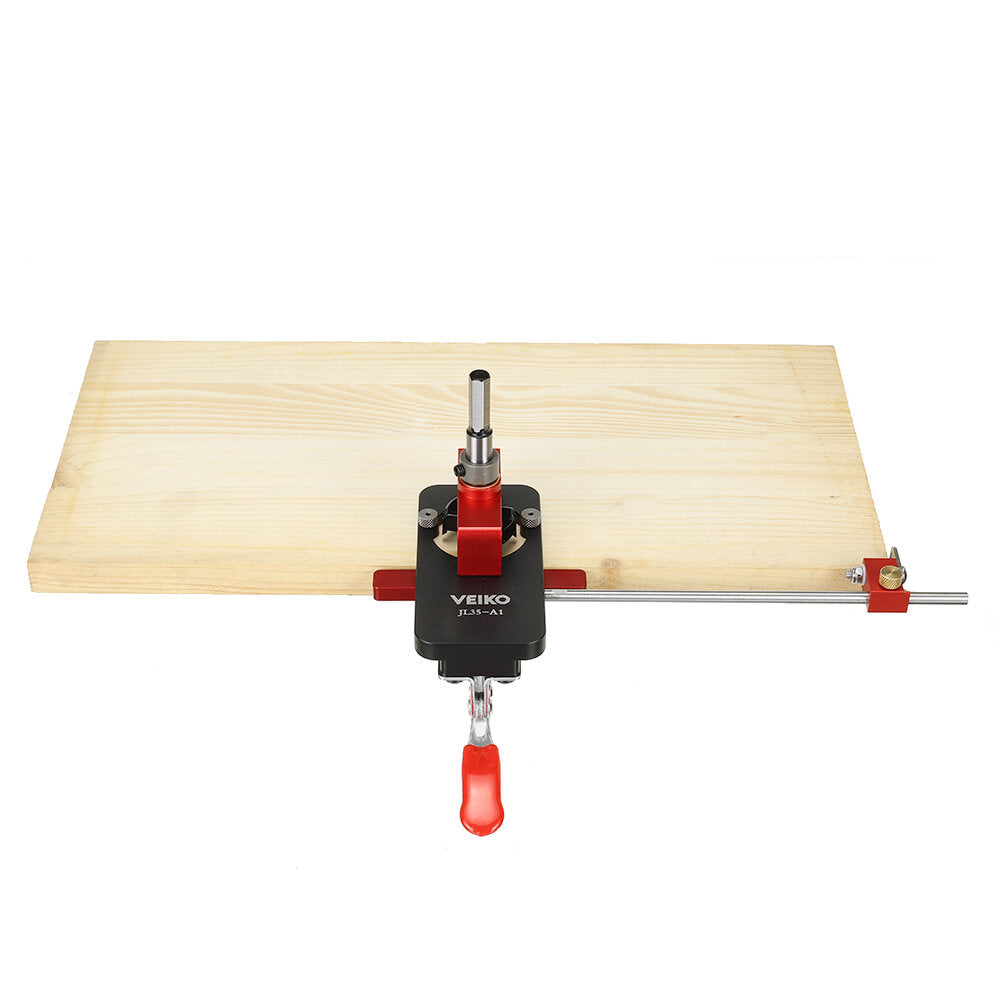 Hinge Boring Tool Set - 35mm/26mm Hole Opener, Adjustable Depth, ABS & Aluminum, Red/Black, Woodworking Accessory