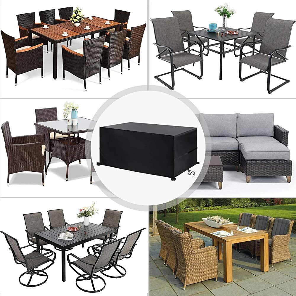 280*180*90cm Garden Furniture Covers Waterproof Anti-UV 600D Oxford Fabric Rectangular Windproof Protector