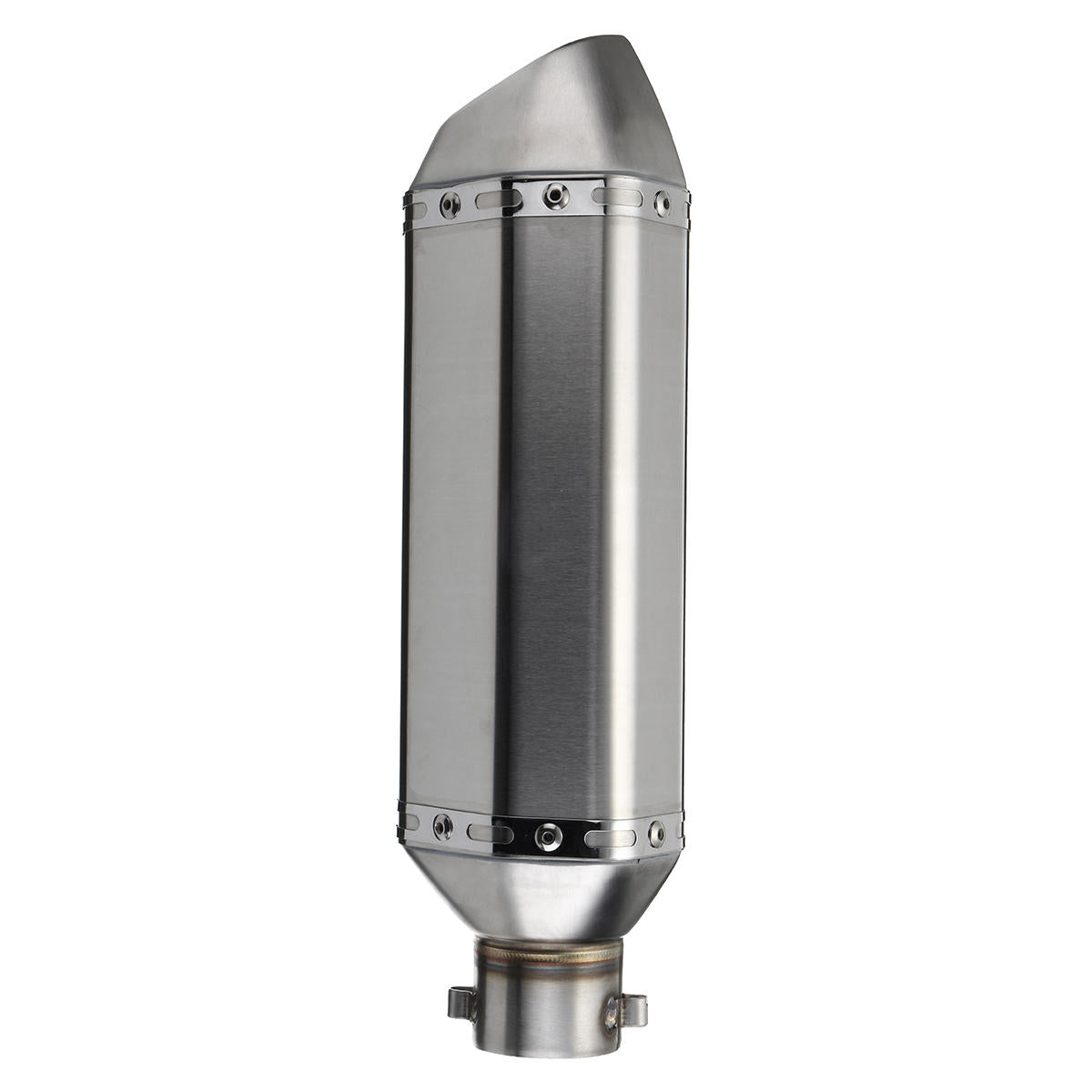 38mm-51mm Motorcycle Slip-on Exhaust Muffler Pipe Sliver Stainless Steel