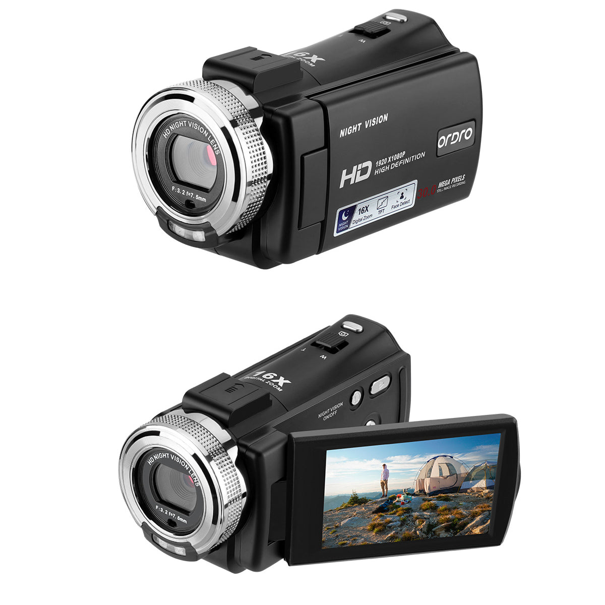 Digital Video Camera 1080P 30MP HD Infrared Night Vision 16X Zoom Portable Camcorder 3 Inch TFT Screen Video Camera Camcorder