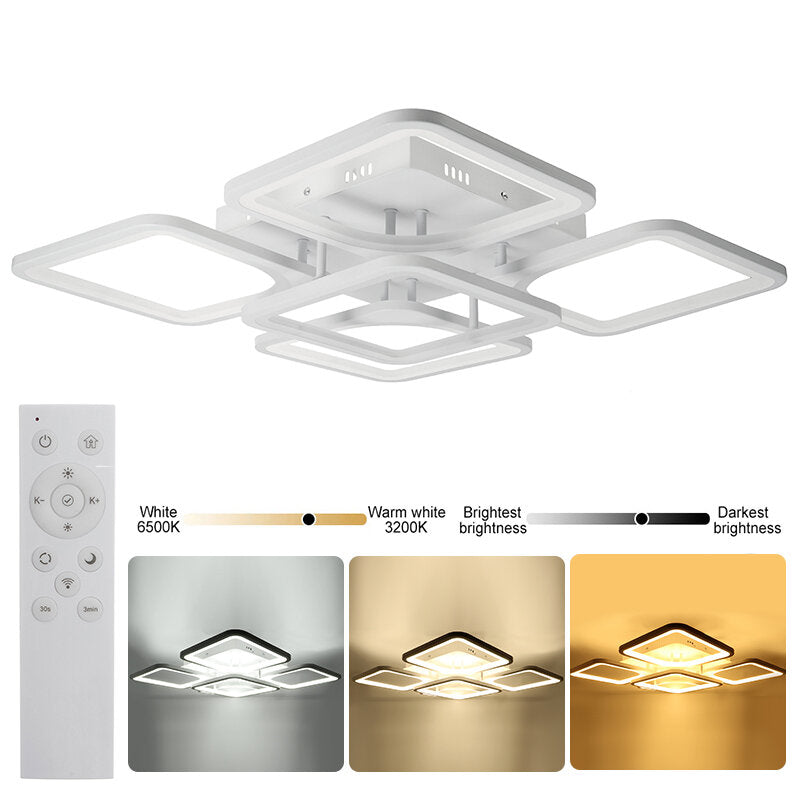 4300LM 900 LED Ceiling Lamp 5Pcs Cube Living Room Bedroom Pendant Light+Remote