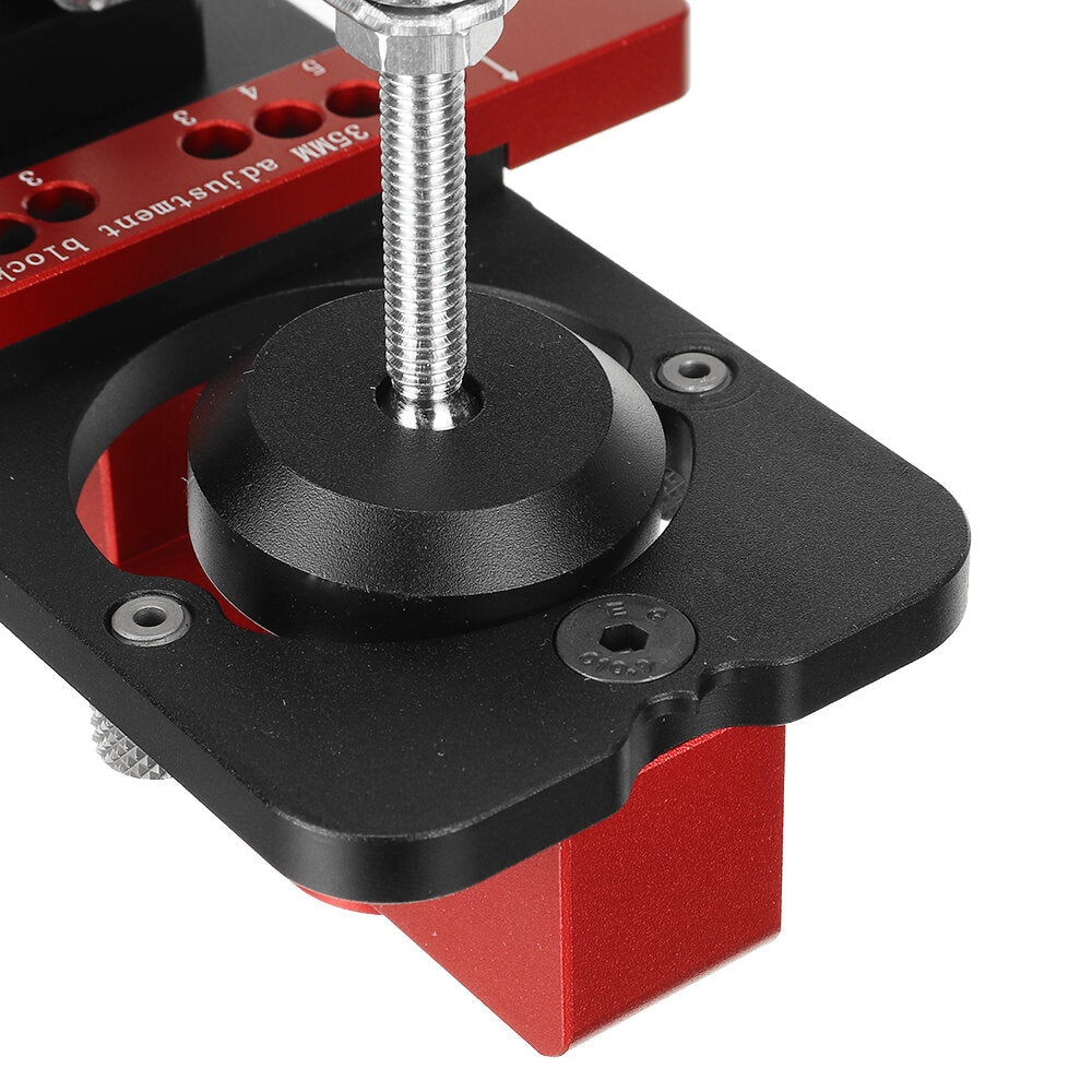 Hinge Boring Tool Set - 35mm/26mm Hole Opener, Adjustable Depth, ABS & Aluminum, Red/Black, Woodworking Accessory
