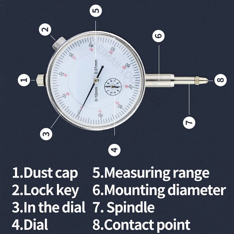 0-10mm/30mm/0.8mm Dial Indicator Magnetic Holder Dial Gauge Magnetic Stand Base Micrometer Measuring Tool