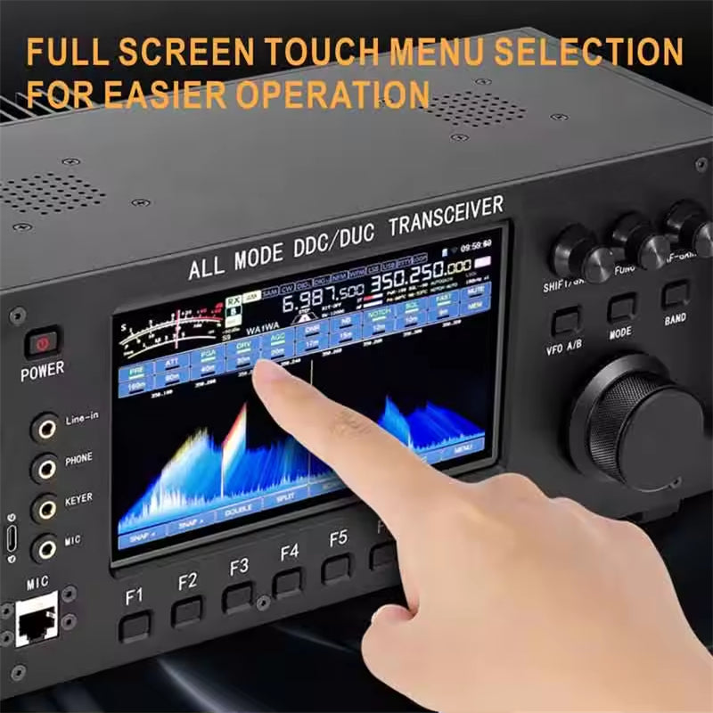 Shortwave Transceiver 100W Full Frequency Spectrum Display Built-in Antenna Tuner Wide Frequency Range 0-750MHz Multi-Mode Operation