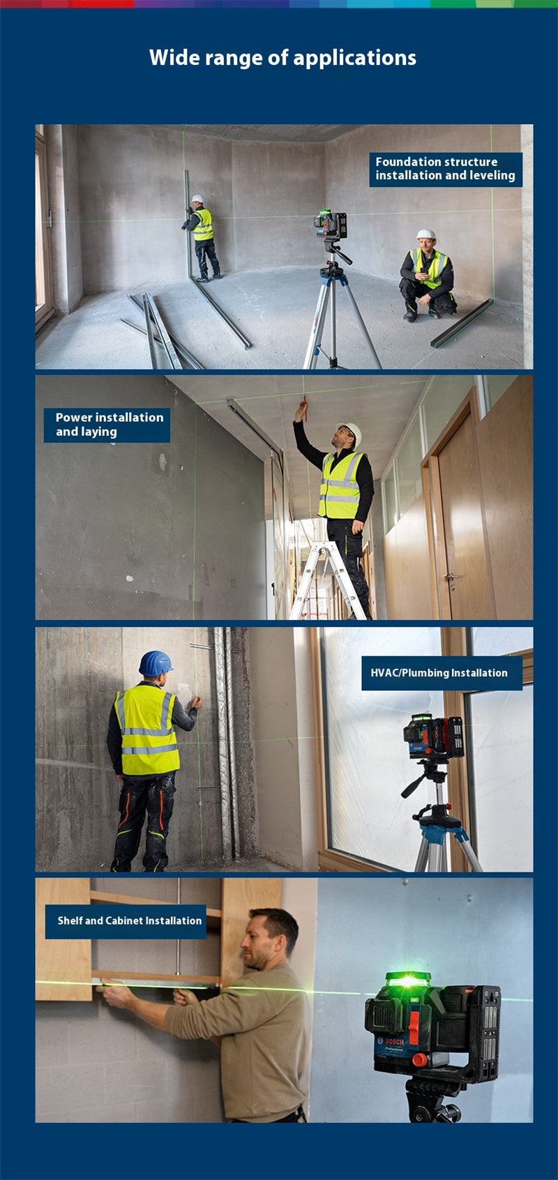 18V-120-33 CG Laser Level 12 Lines 35m Range Extendable to 120m High Precision ± 0.3 mm/m Rapid Self-Leveling IP 65