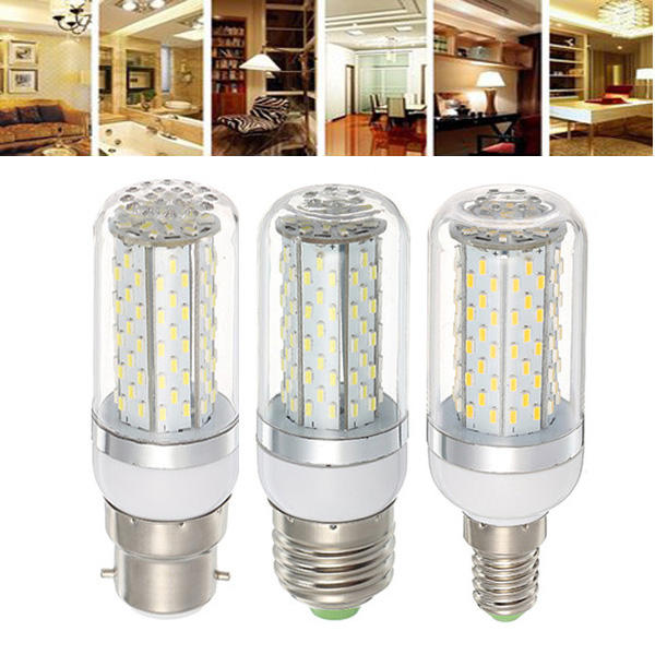 E27 E14 B22 5W SMD3014 120LEDs 360 degree Warm White Pure White Corn Light Bulb AC85-265V