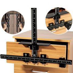 High Precision Aluminum Alloy Hardware Tool - Fast, Accurate Drilling for Handles & Knobs, 10x Faster Installation, Black
