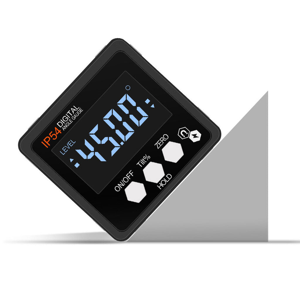 Digital Angle Gauge - 2" LCD Display, IP54 Waterproof, Stainless Steel, 0.01mm Resolution, Easy Carry, Inclination Box