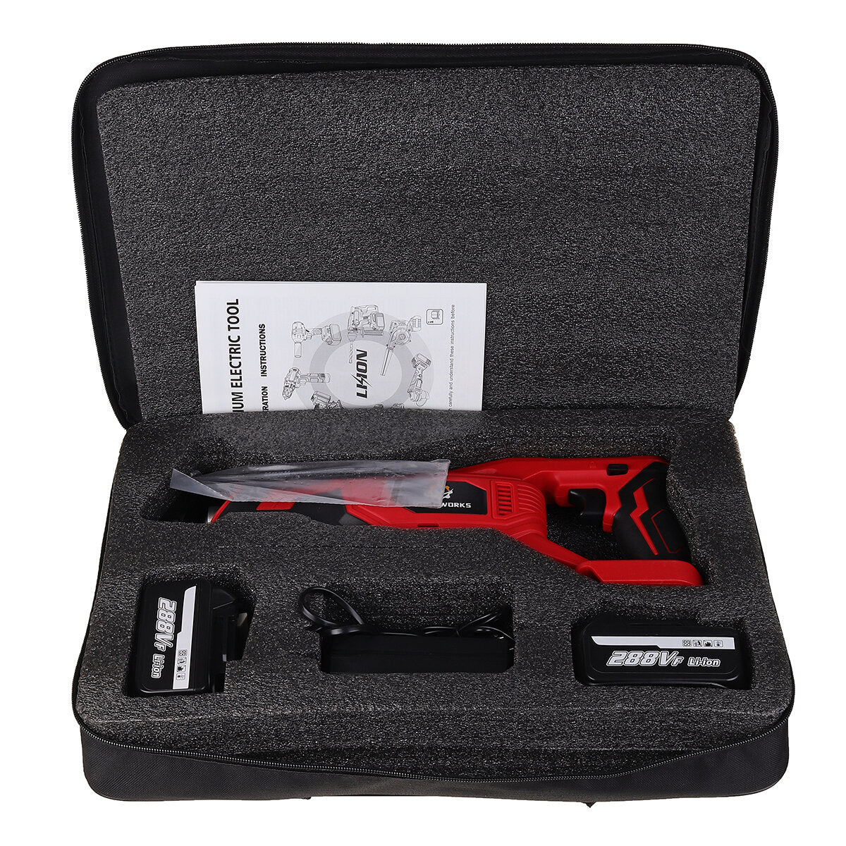 18V Brushless Cordless Reciprocating Saw 4 Blades Woodworking Cutting Tool
