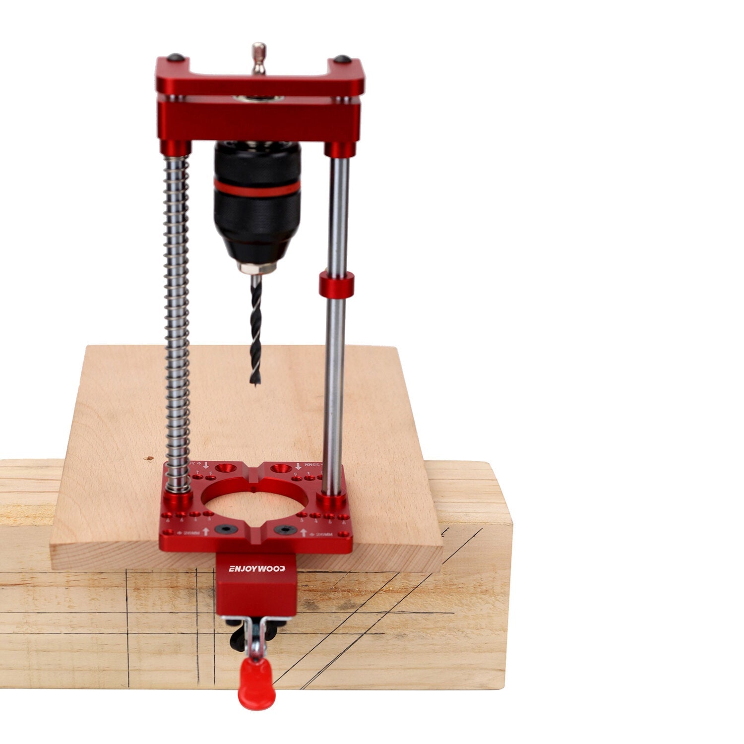 Multifunctional Woodworking Drilling Tool for Power Drills, 3-75mm Thickness, 26/35mm Hinge Holes, Adjustable Settings
