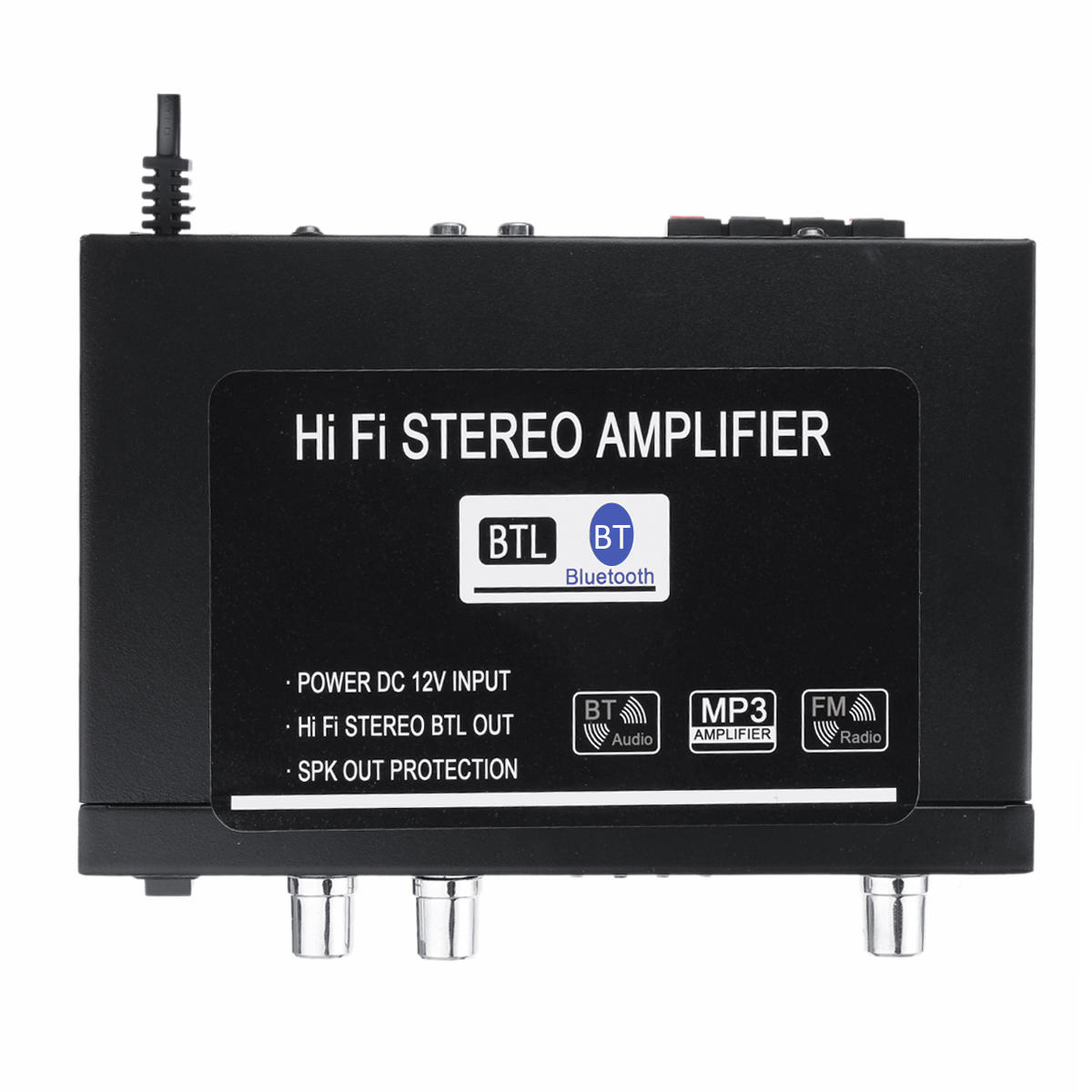12V/220V 2CH Hi-Fi Audio Stereo Power Amplifier Bass Bluetooth FM Radio Car Home