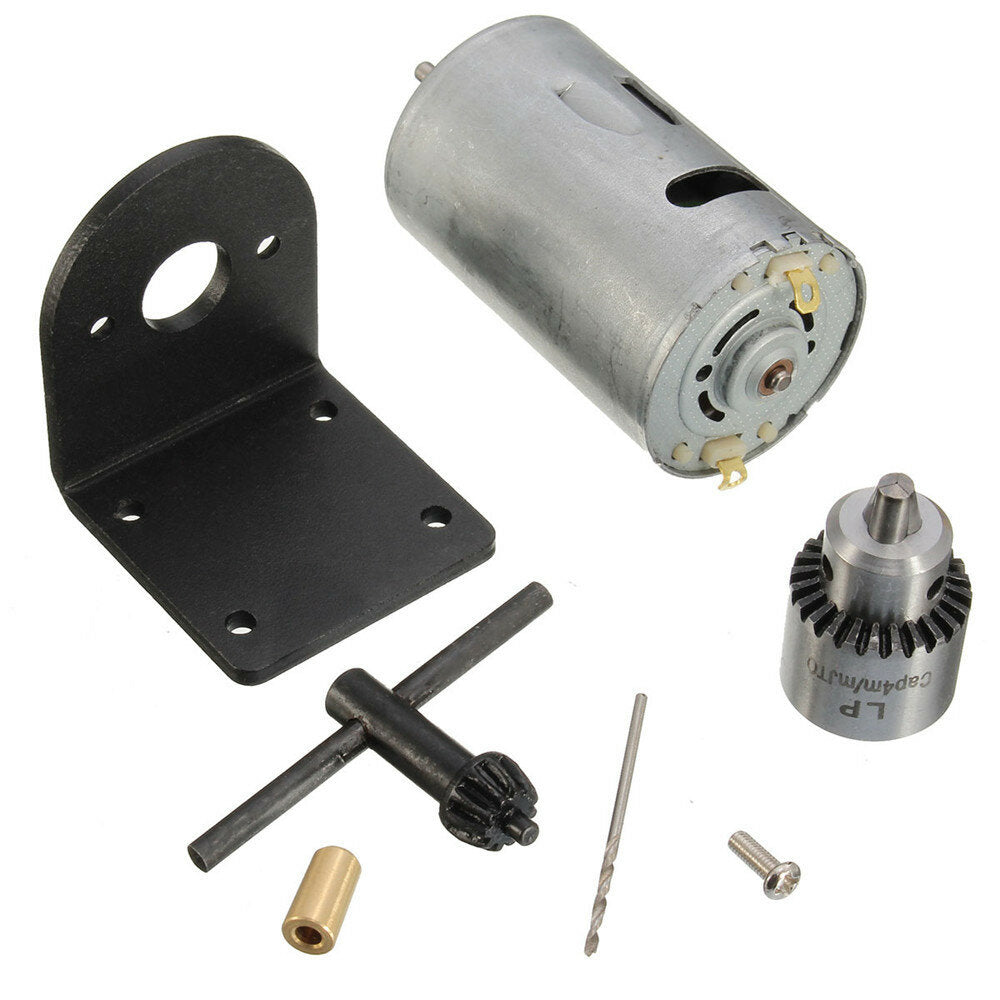 12-24V Lathe Press Motor with Drill Chuck and Mounting Bracket Gear Motor
