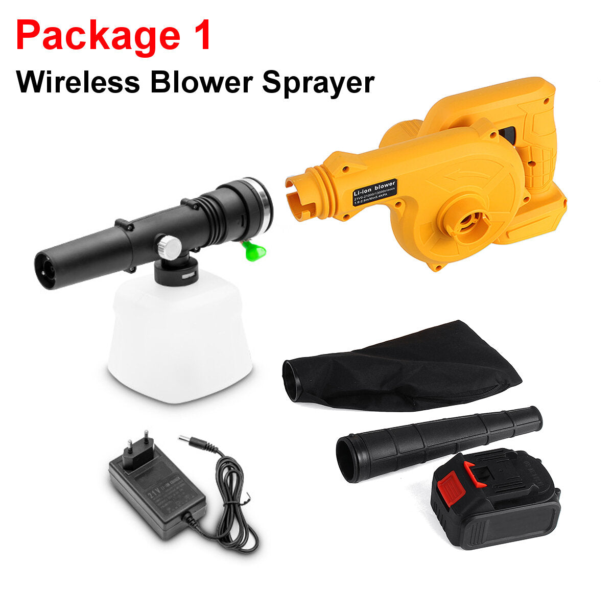 2 in 1 Wireless Electric Air Blower Sprayer 900W Vacuum Dust Cleaner Spray Painting Watering Tool