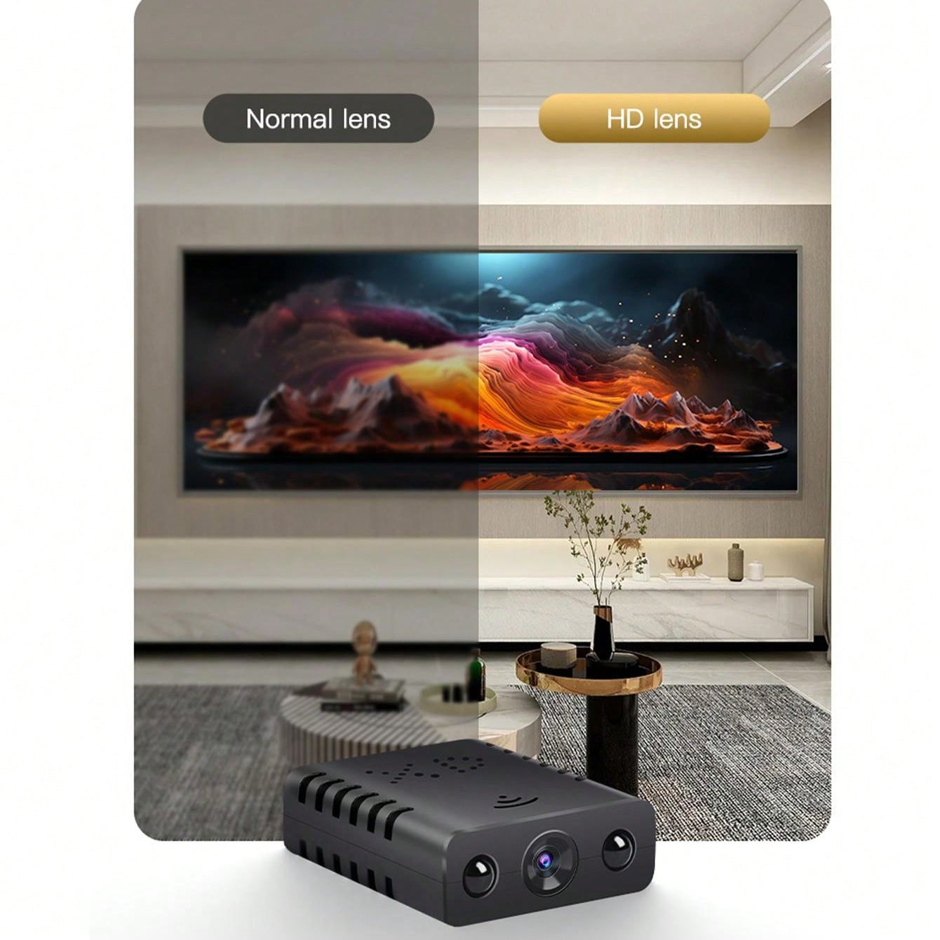 1080P WiFi Rechargeable Camera, 2X Digital Zoom, BSI CMOS Sensor, USB Interface, Compact Design, ABS Material