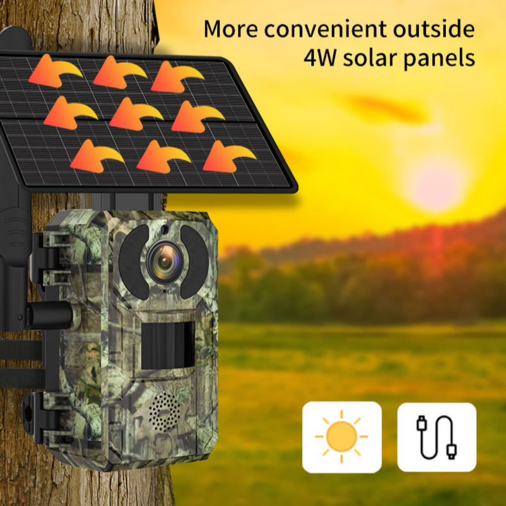 4G 1440P 16MP Hunting Camera Wireless PIR Motion Detection Night Vision Two-way Audio IP66 Solar Powered Wild Animal Monitoring Cameras EU Version