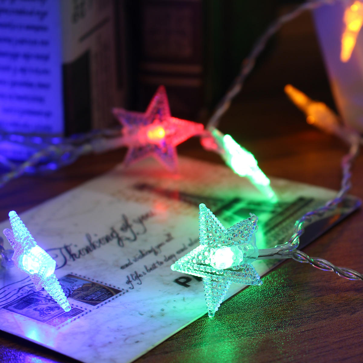 Battery Powered 5M 40LEDs Star Fairy String Light for Christmas Party Ddcor DC4.5V