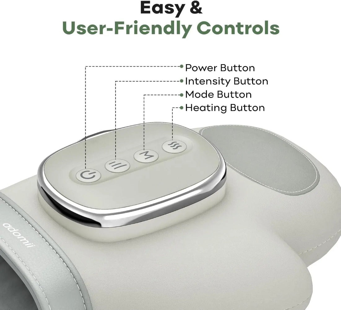 Hand Massager with Heat & Compression, Cordless Vibrating Gloves for Arthritis Relief, Portable & Adjustable Massage Therapy