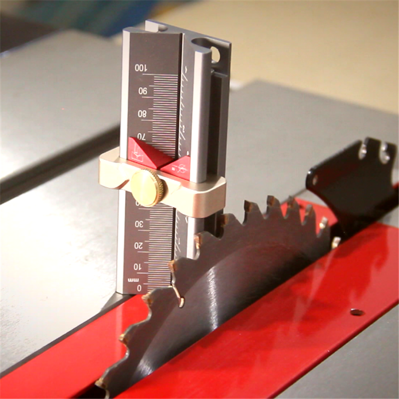 3-in-1 Multifunction Measuring Gauge for Drill Depth, Angle & Table Saw Height - Aluminum Alloy, Metric & Inch Scale