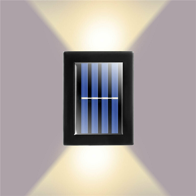 2Pcs Solar LED Wall Light Outdoor Deck Path Garden Patio Pathway Stairs Fence Lamp