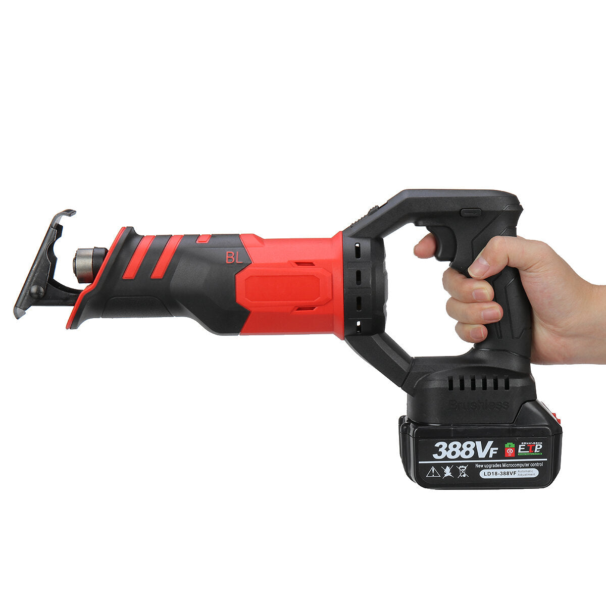 388VF 3000W Brushless Electric Reciprocating Saw Adjustable Three Orientations Modes Cutting Saw Portable Cordless Power Tools