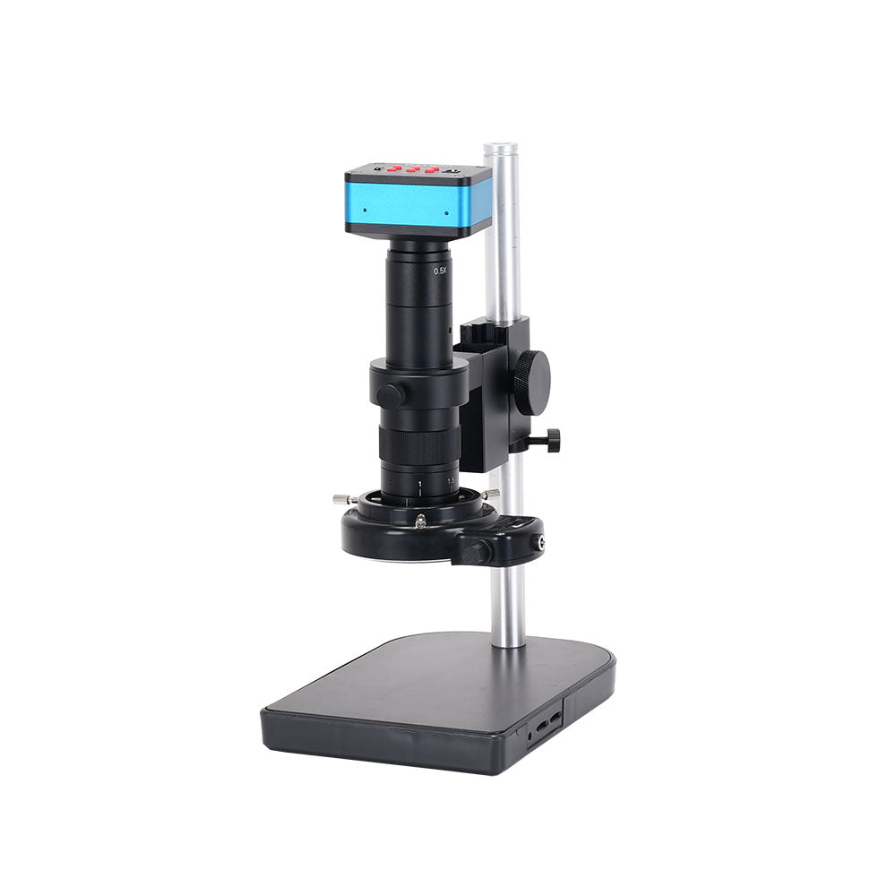 4K Industrial Microscope Camera HDMI USB Outputs 180X C-mount Lens 144 LED Light Big Boom for PCB Repair Soldering