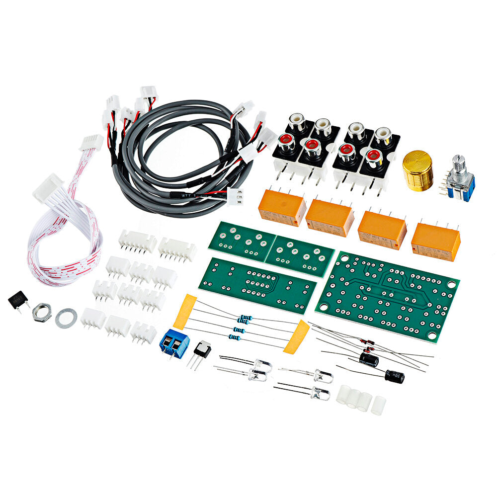 DC 7V-24V Audio Input Switch Board Four-way Audio Source Switch Board Audio Signal Input Switch Board Switch Relay DIY Kit