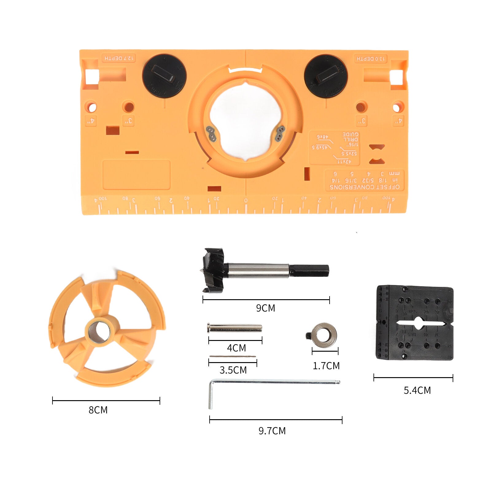 35mm Concealed Hinge Jig Drill Guide for Accurate Woodworking - Easy DIY Tool with Carbide-Tipped Bit Included