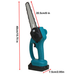 6inch 600W Electric Chain Saw Rechargeable Stepless Speed Saws Wood Cutter Woodworking Tool