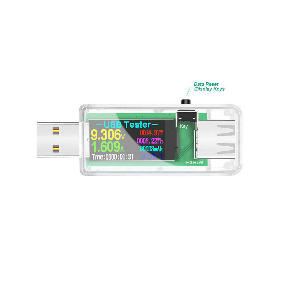 USB Tester DC Digital Voltmeter Power Bank Charger Indicator Voltage Current Meter Clear