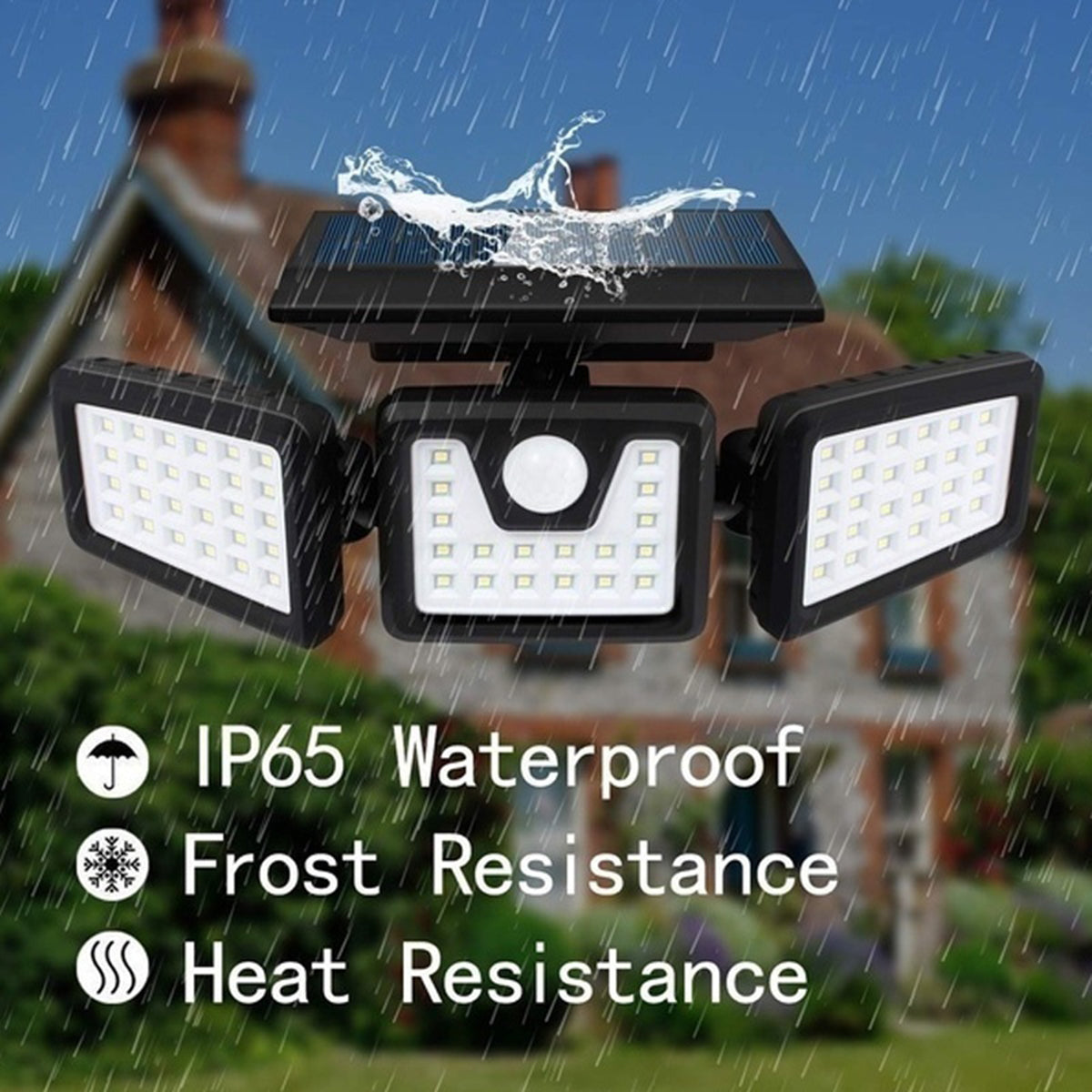 74LED Waterproof Solar Power PIR Motion Sensor Wall Light Outdoor Garden Lamp