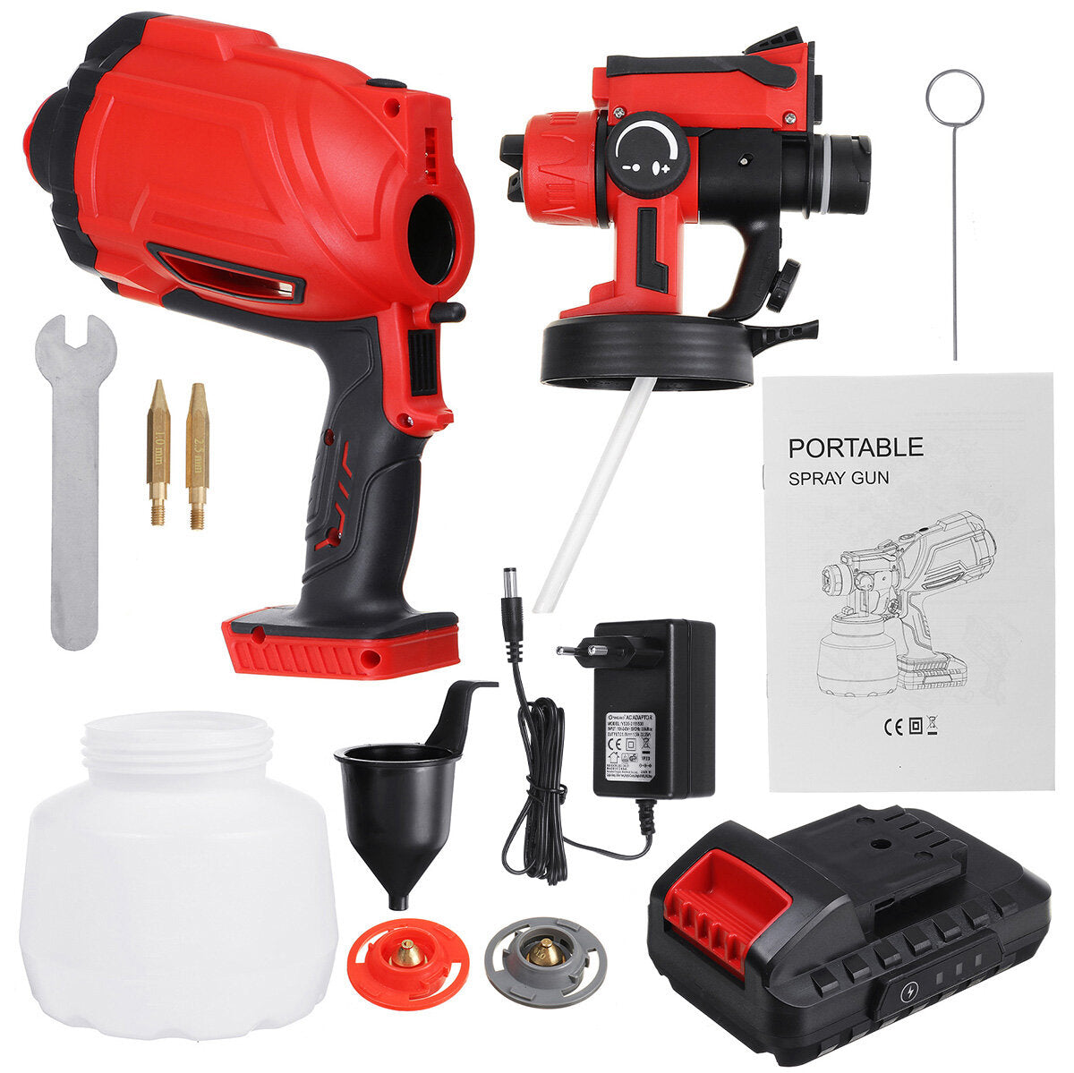 550W Cordless Electric Spray Guns 800ML Lighting Paint Sprayer Wood Wall Fences Painting Tool