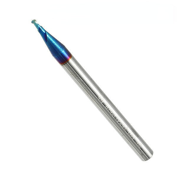 R0.5-R3 2 Flutes Tungsten Carbide End Mill HRC65 NACO Coated Ball Nose Milling Cutter
