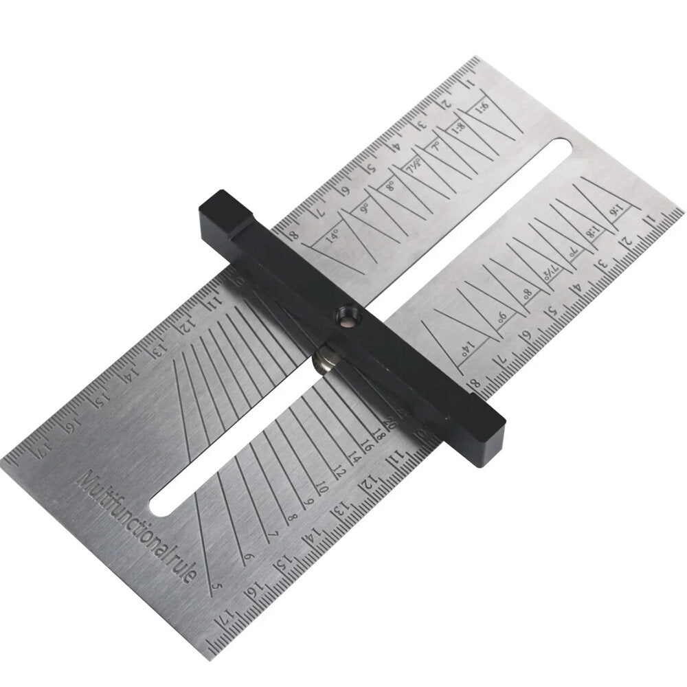 30cm Stainless Steel Multi-Function Square Ruler for Accurate Woodworking Measurements, Lightweight & Portable