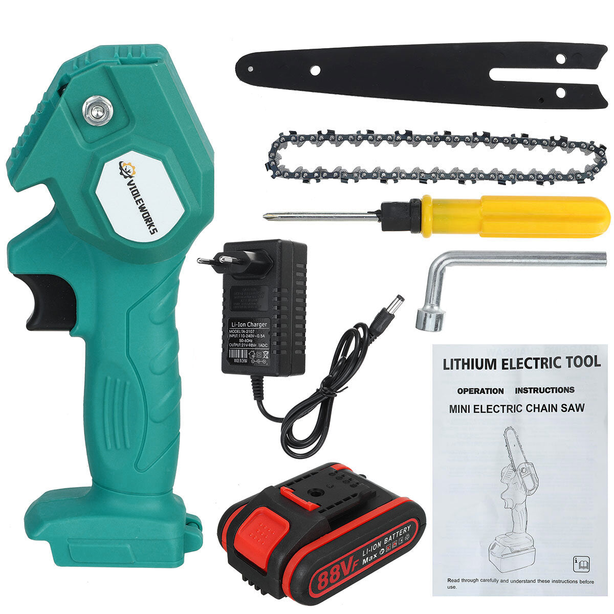 88VF 1200W 6 Inch Electric Cordless One-Hand Saw Chain Saw Woodworking Tool Kit