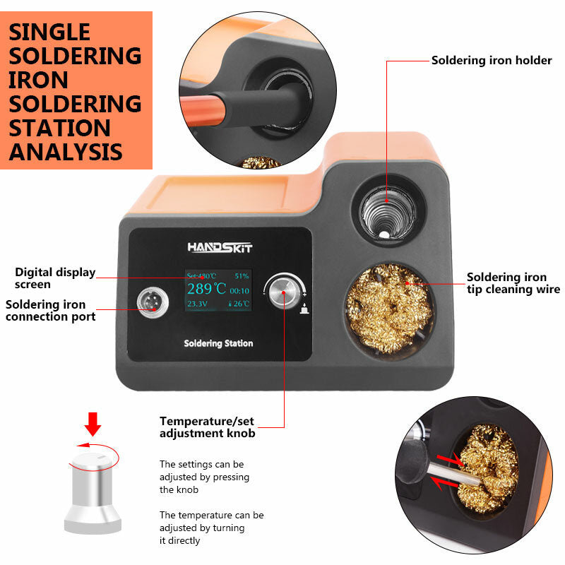 2 in 1 Hot Air Gun Soldering Station OLED Digital Adjustment Auto Sleep 1s-6s Fast Heating Repair Tool