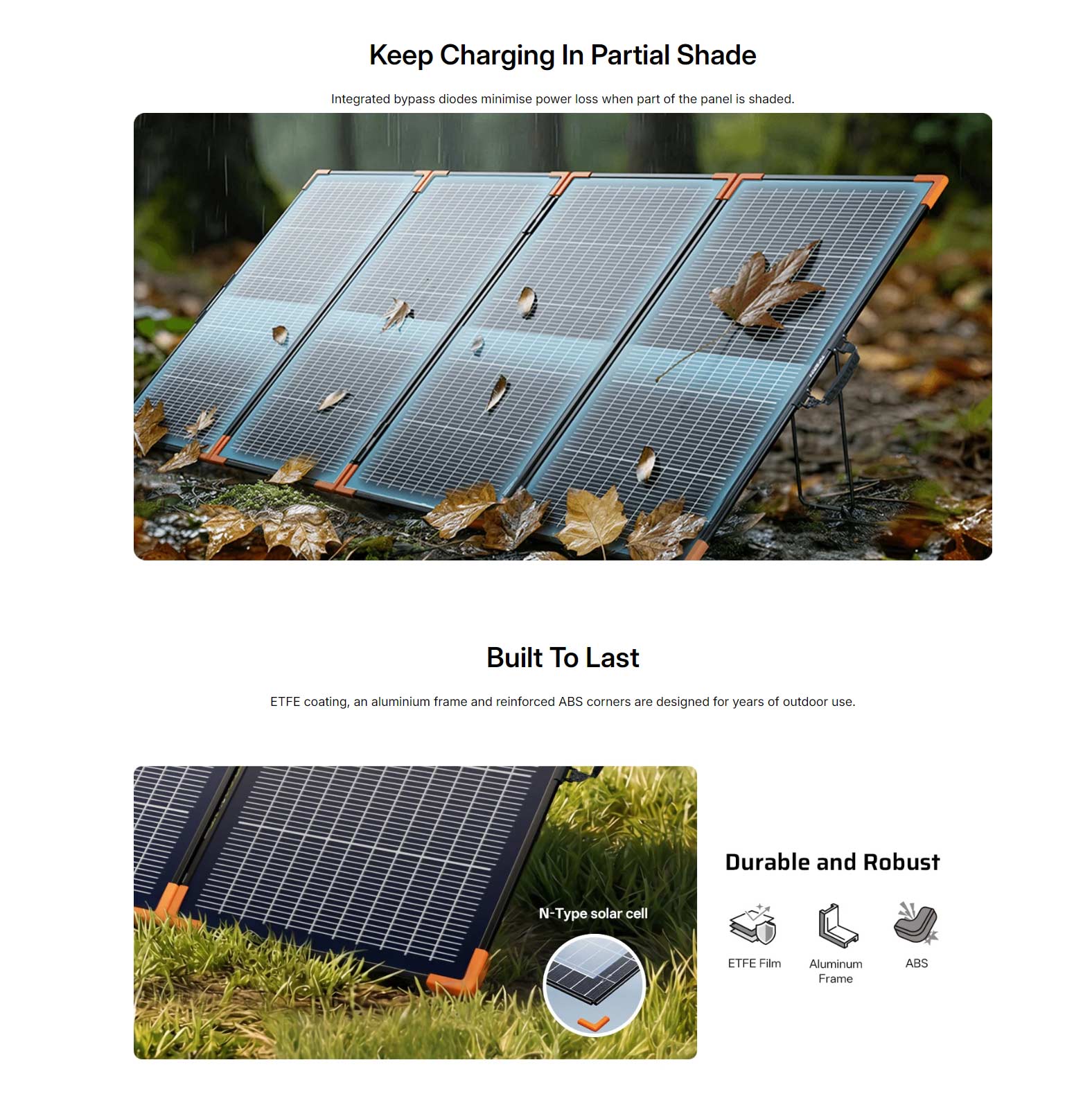 400W Bifacial N-Type Portable Solar Panel 500W Peak 25% Efficiency IP67 Waterproof Foldable Solar Charger for Camping RV Off Grid Emergency Power