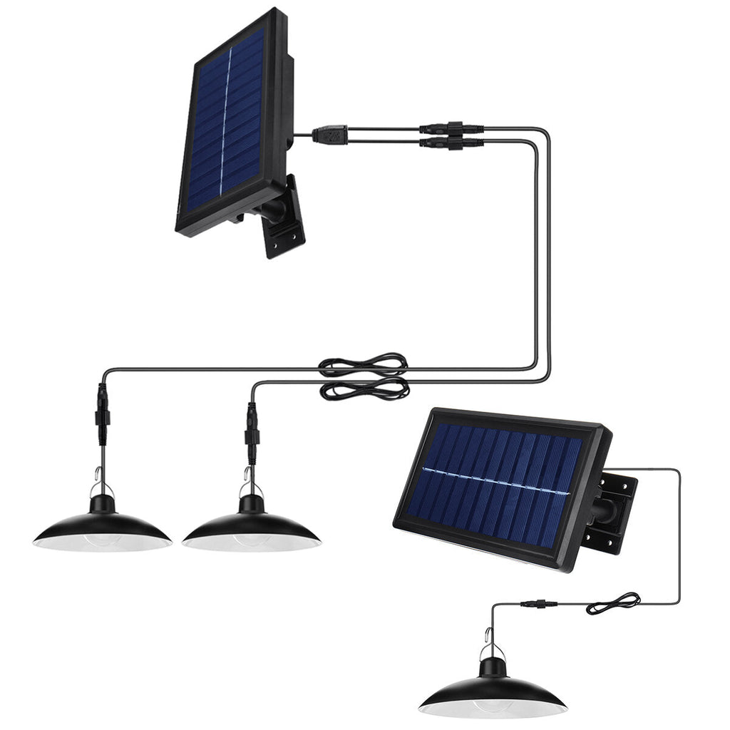 Solar LED Pendant Light Outdoor Flood Hanging Garden Lamp + Remote Waterproof White Light