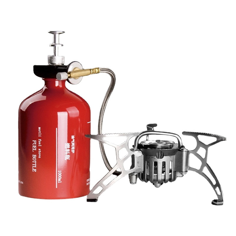 Portable Camping Stove Oil/Gas Multi-Use Gasoline Stove 1000ml Picnic Cooker Hiking Equipment