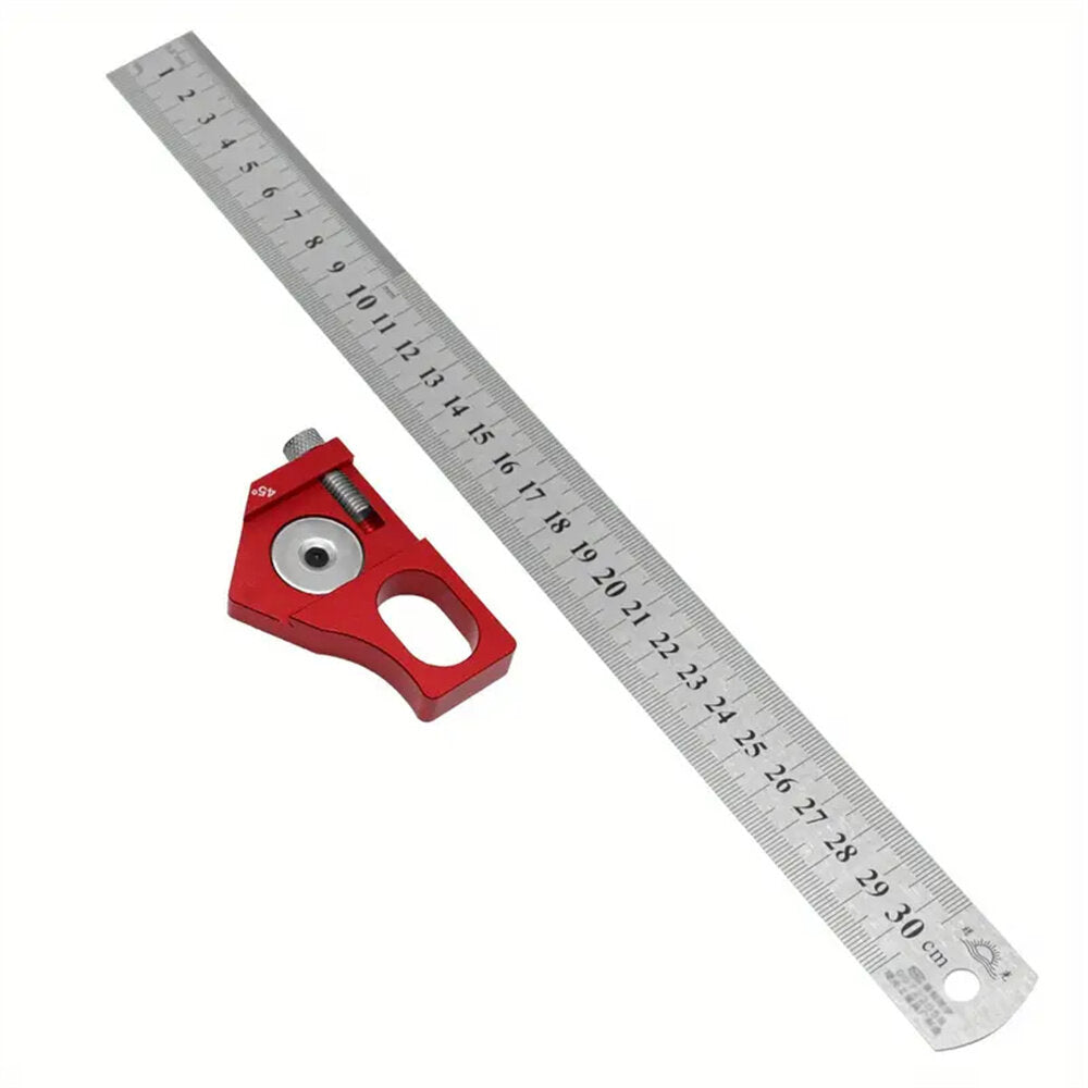 Combination Square Angle Ruler - Accurate 45/90° Measurements, Ergonomic Design, Durable Metal, Compact for Woodworking