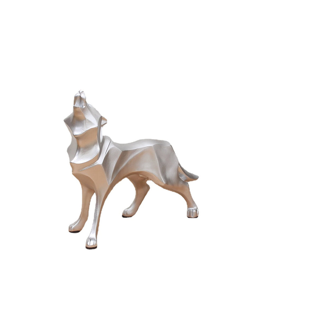 Modern Abstract Art Wolf Statue Resin Geometric Resin Model Gift Decorations