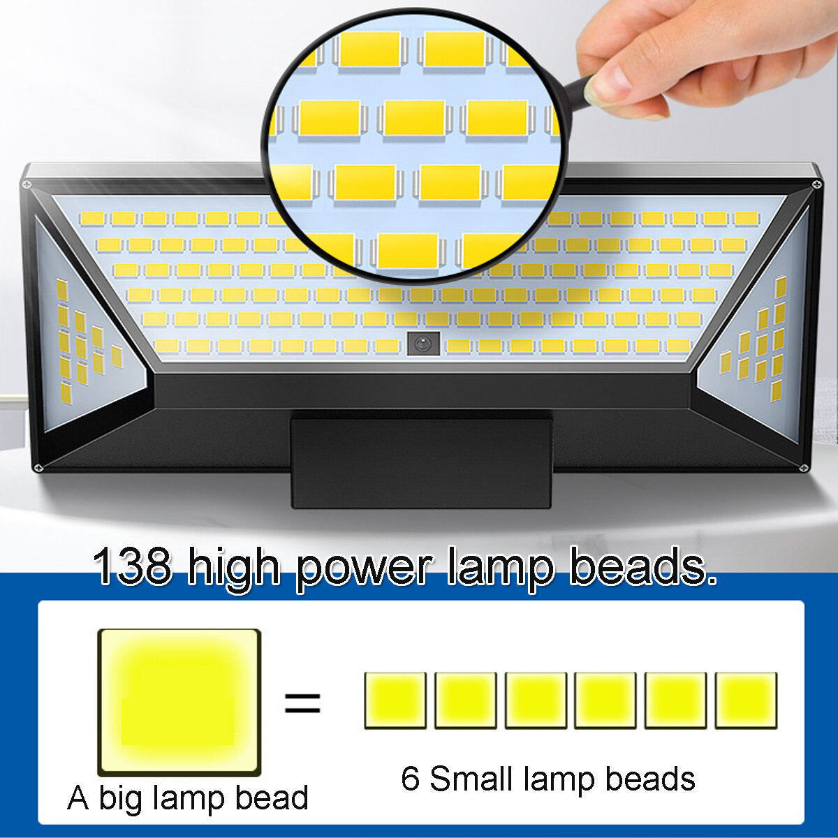 138LED Solar Wall Light PIR Motion Sensor Power Waterproof IP65 Security Garden Lamp