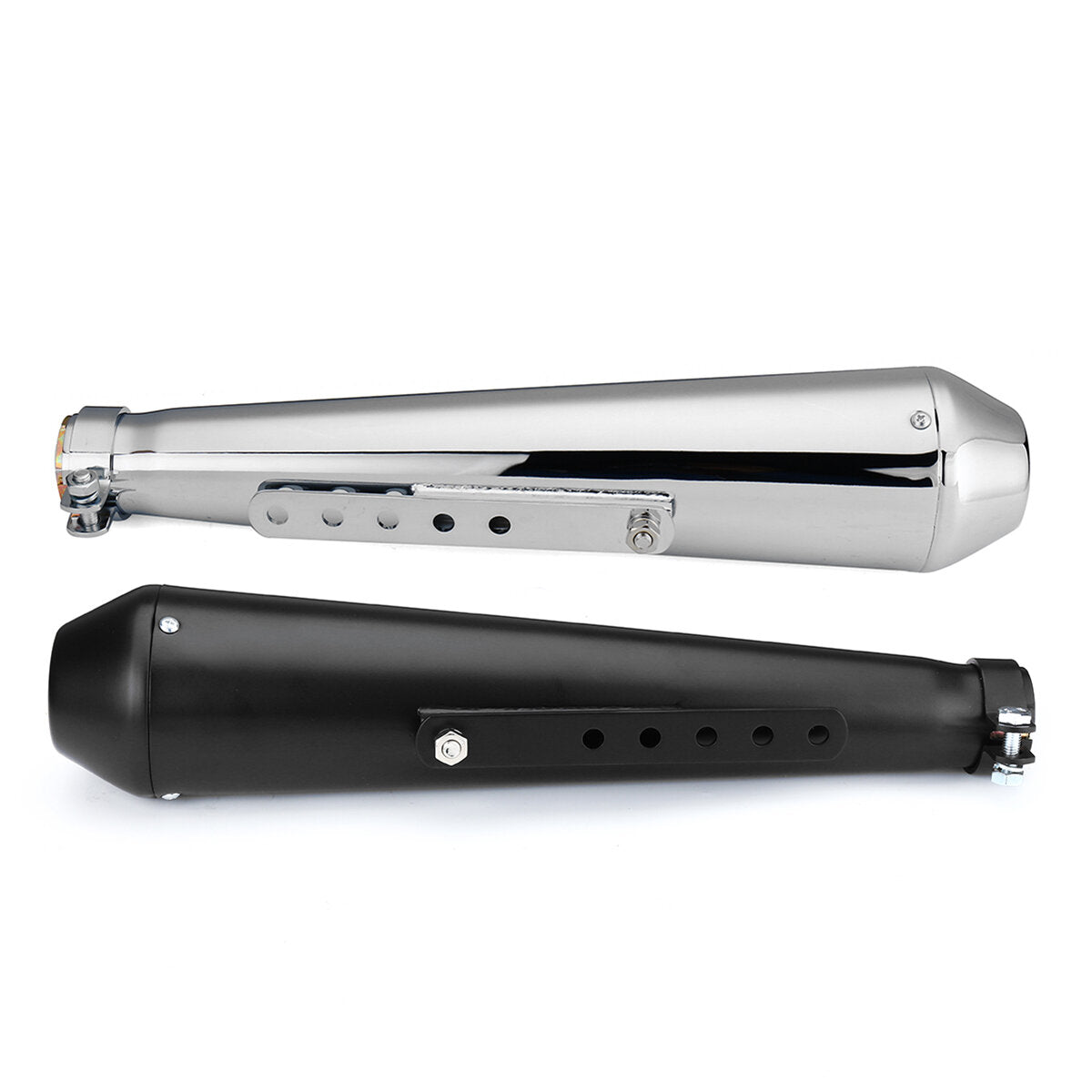 Motorcycle Cafe Racer Exhaust Muffler Pipe with Sliding Bracket Universal