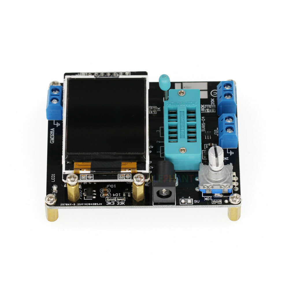 Transistor Tester LCR Diode Capacitance ESR Voltage Frequency Meter PWM DIY Kit with Case