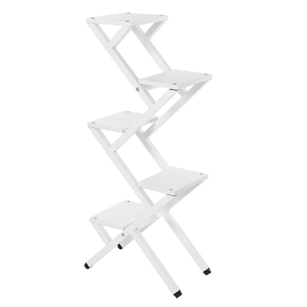 4/5 Layers Multifunctional Iron Flower Stand Ladder Plant Display Shelf Balcony Garden Decor Home Office Furniture