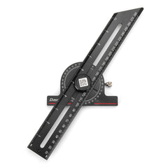 CNC Precision Gauge Ruler with 360° Rotation, Dual Metric & Inch Measurements, Durable Anodized Aluminum, Black