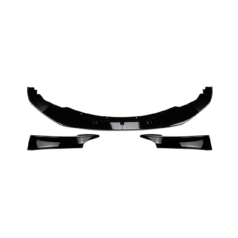 Car Front Bumper Lip + Front Corner Spoiler Splitter Modification Kit Glossy Black for BMW 1 Series F20 F21 Early M-Sport 2012-2014