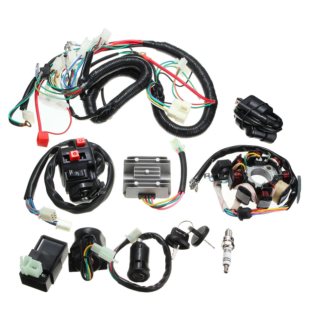 Quad Electric CDI Coil Wire Harness Stator Assembly Wiring Set