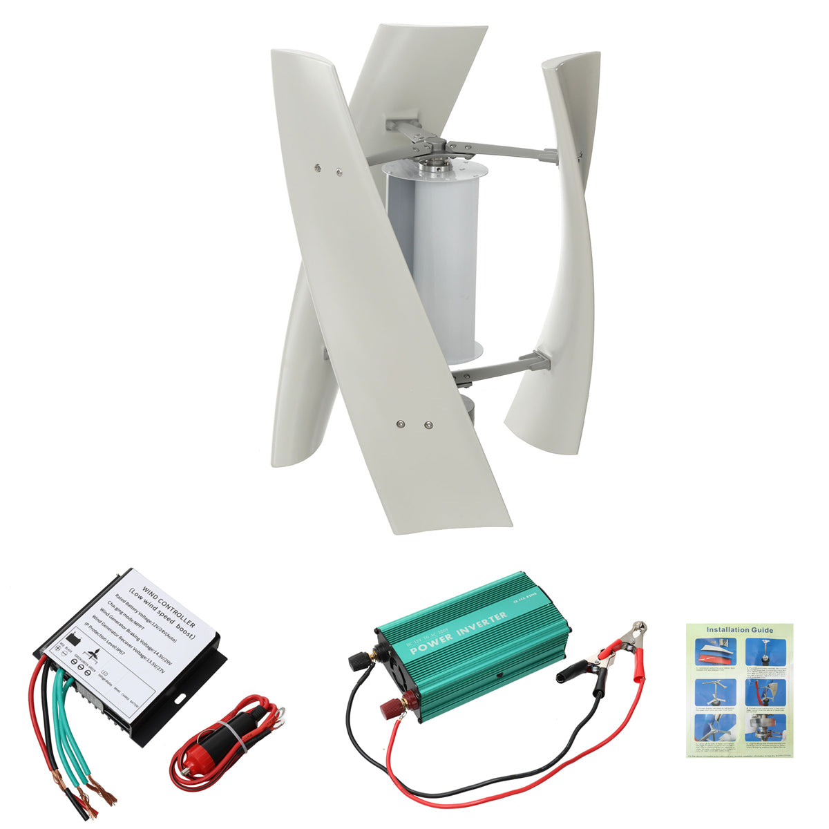 Wind Turbine Generator 100W 12V 24V Low Start-up Wind Speed Nylon Fiber Blades Permanent Magnet Levitation Generator Renewable Energy System