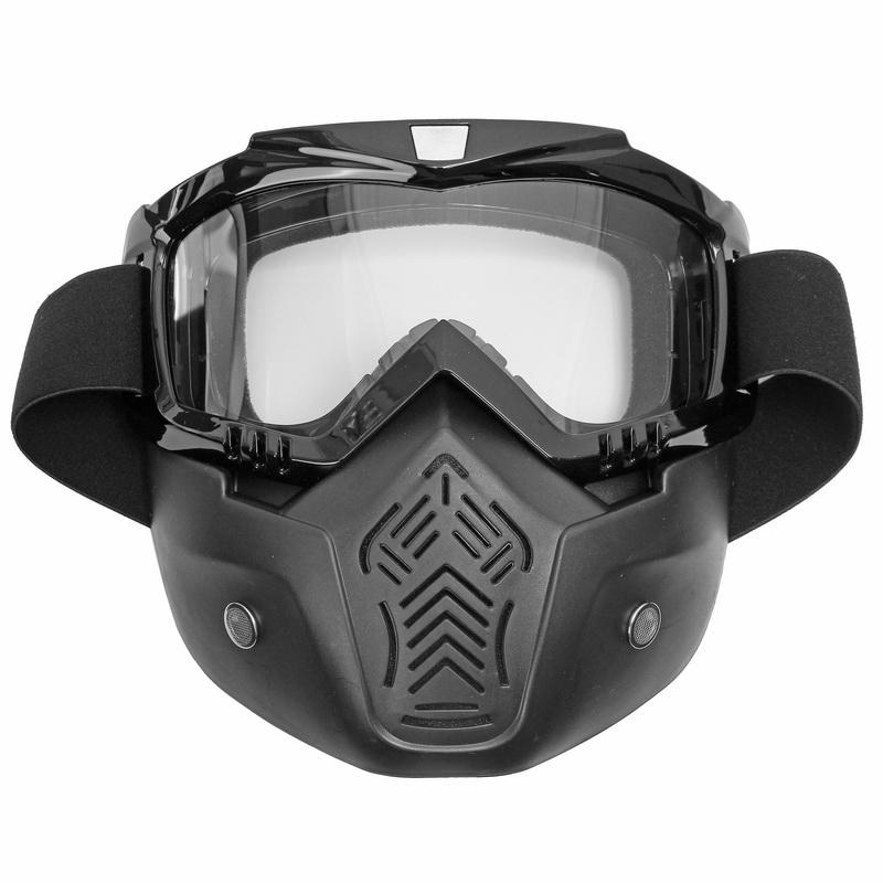 Motorcycle Helmet Face Mask Windproof Shield Goggles Detachable